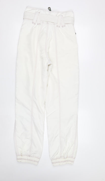 Chervò Womens White 80s Ski Snow Pants Size 10 Retro Geometric