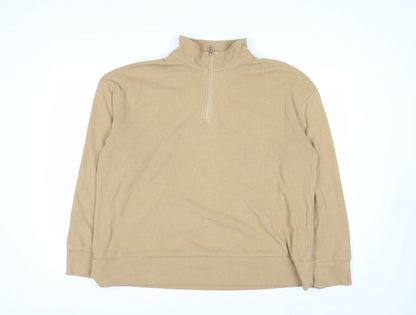 Next Women’s Beige 1/4 Zip Fleece Pullover Sweatshirt Size 18