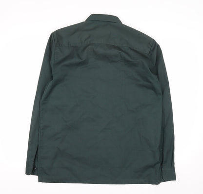 Carhartt Men's Green Twill Long Sleeve Button-Up Work Shirt M