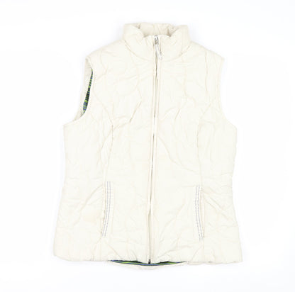 Marks and Spencer Per Una Women Ivory Quilted Water Repellent Waistcoat Size S