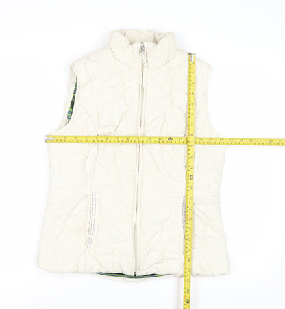 Marks and Spencer Per Una Women Ivory Quilted Water Repellent Waistcoat Size S