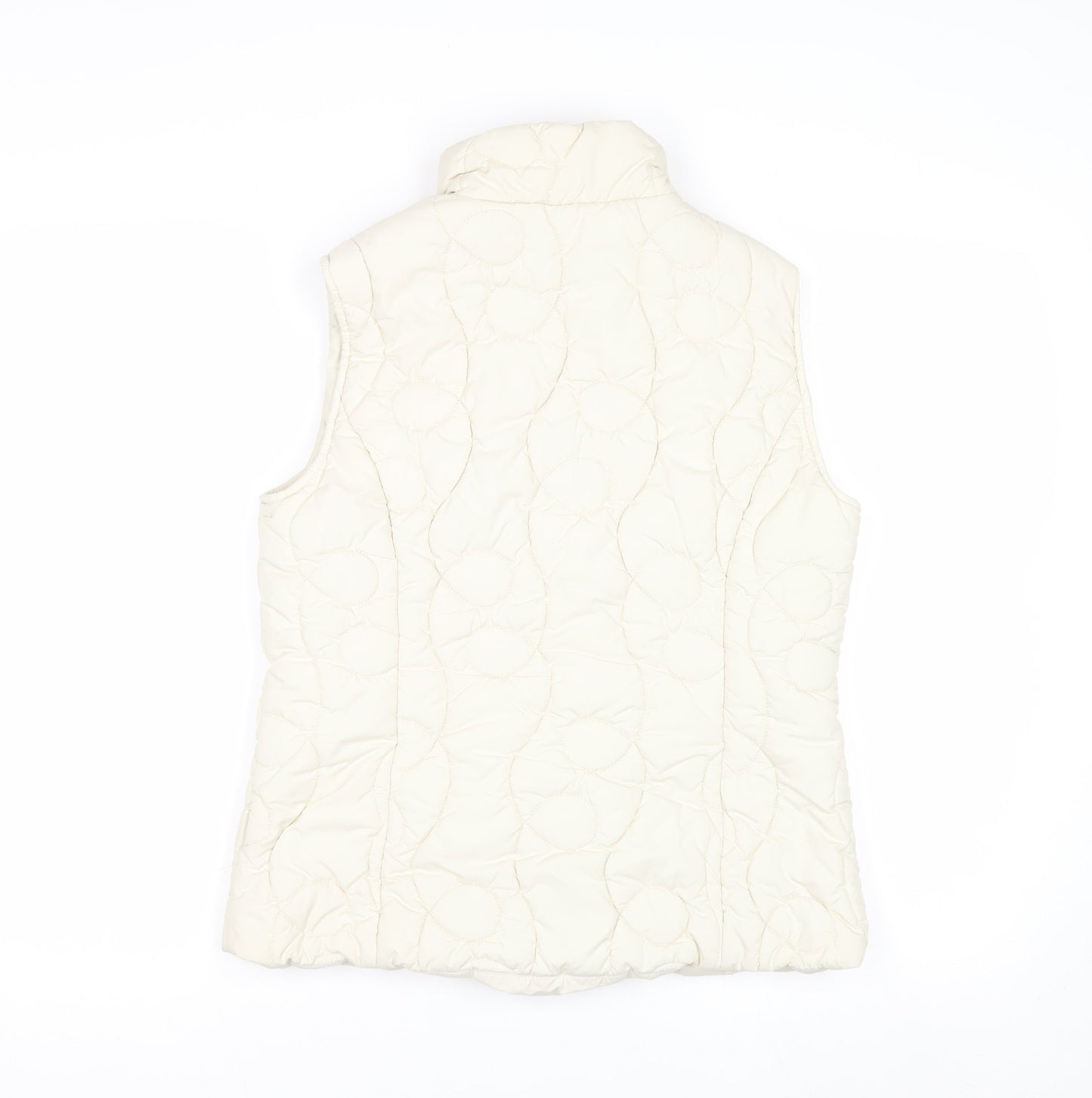 Marks and Spencer Per Una Women Ivory Quilted Water Repellent Waistcoat Size S