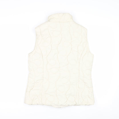 Marks and Spencer Per Una Women Ivory Quilted Water Repellent Waistcoat Size S