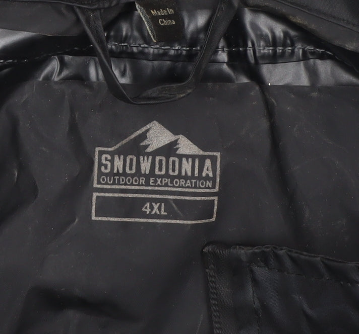 Snowdonia Men’s Black 4XL Hooded Waterproof Windbreaker Jacket