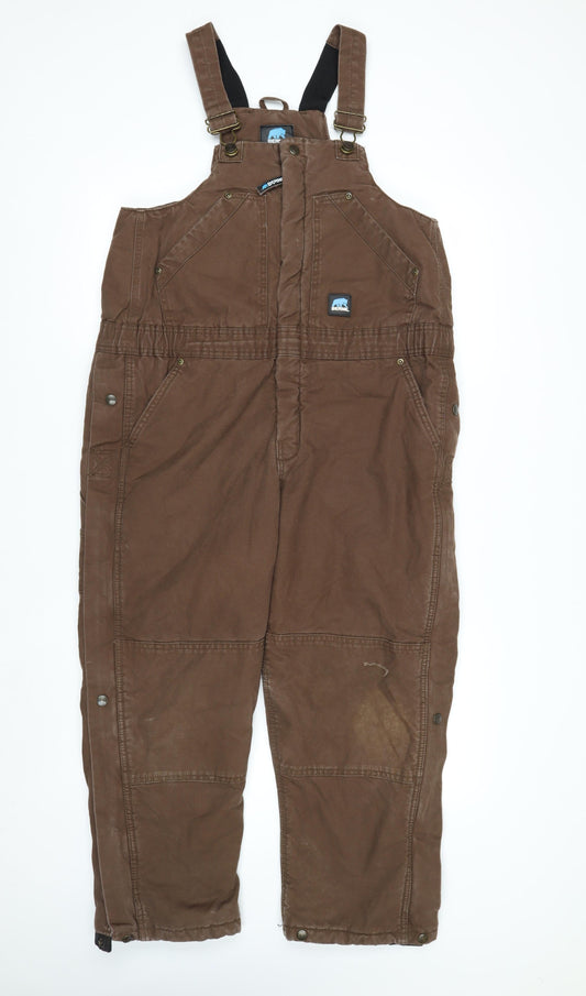Berne Youth Brown Insulated Canvas Workwear Dungarees L