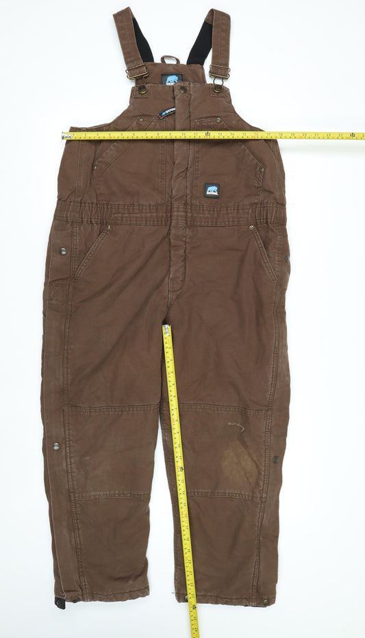 Berne Youth Brown Insulated Canvas Workwear Dungarees L