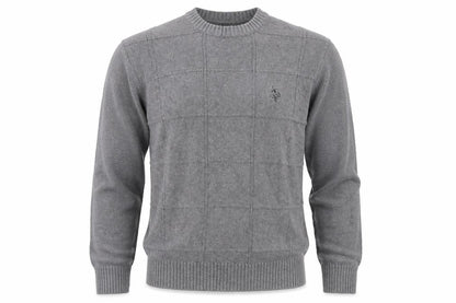 U.S. Polo Assn. Men's Grey Cotton Crew Neck Pullover Jumper L