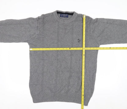 U.S. Polo Assn. Men's Grey Cotton Crew Neck Pullover Jumper L