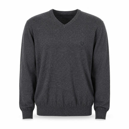 Chaps Men’s Grey Cotton Cashmere V-Neck Pullover Jumper L