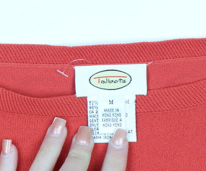 Talbots Women's Red Medium Boat Neck Knit Pullover Jumper