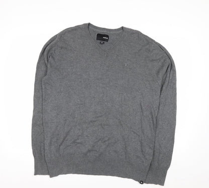 Hurley Men's Grey Cotton V-Neck Pullover Jumper XL