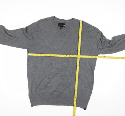 Hurley Men's Grey Cotton V-Neck Pullover Jumper XL