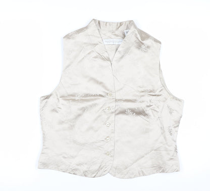 Valerie Stevens Women’s Beige Silk Suit Waistcoat Size 10 Classic Formal