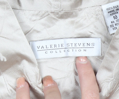 Valerie Stevens Women’s Beige Silk Suit Waistcoat Size 10 Classic Formal