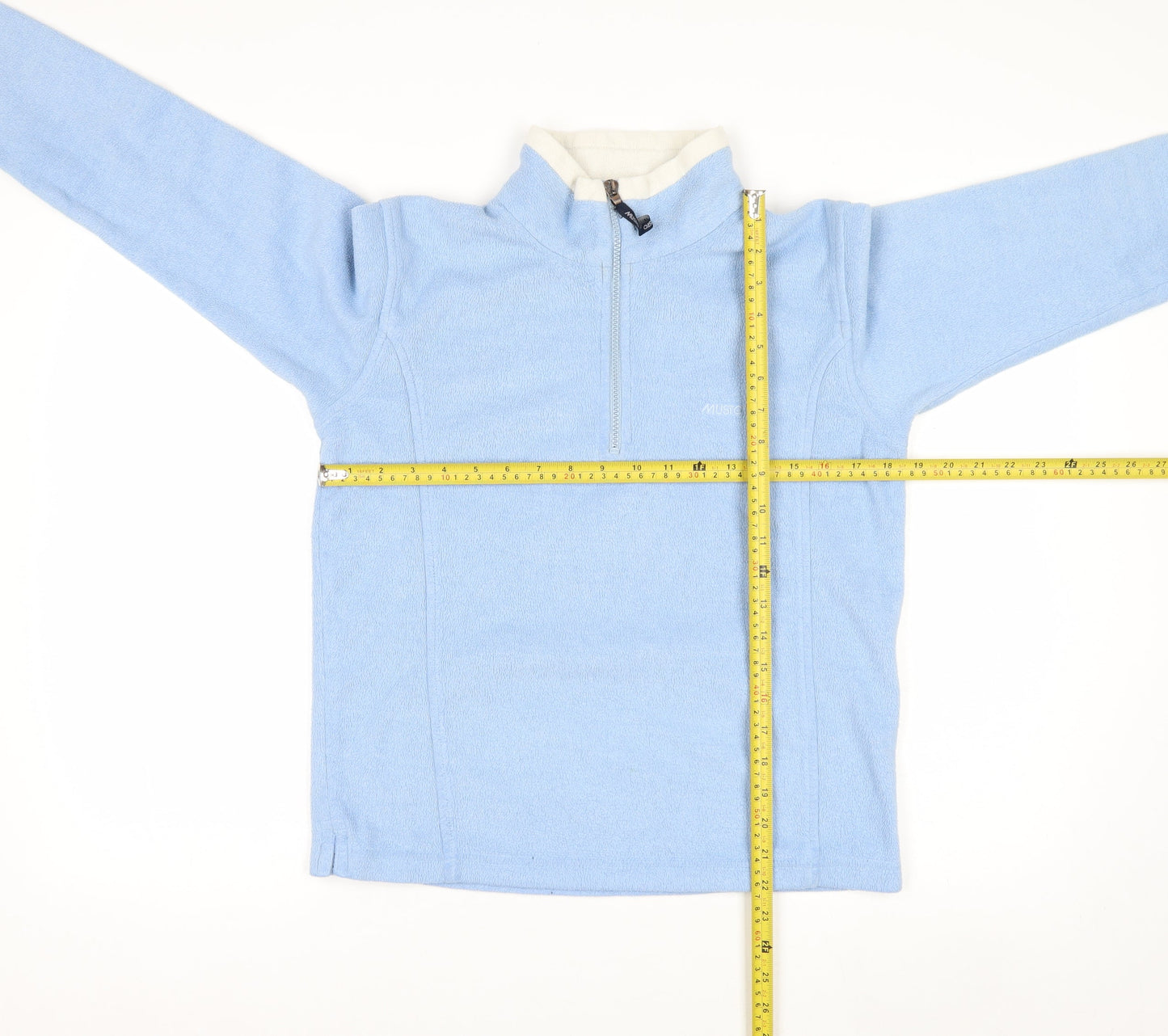 Musto Women Blue Fleece 1/2 Zip Pullover Sweatshirt Size 10