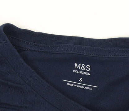Marks and Spencer Men's Navy Graphic Cycling Print T-Shirt Small