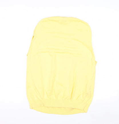Brooks Brothers Men Yellow Cotton V-Neck Sleeveless Vest M