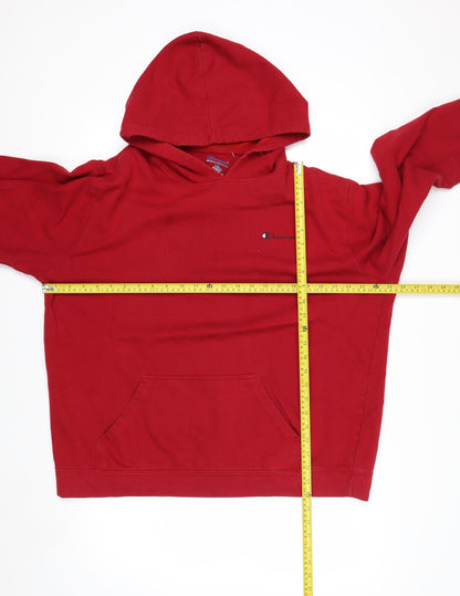 Champion Men's Red Pullover Hoodie 1XL Cotton Blend Athletic Style