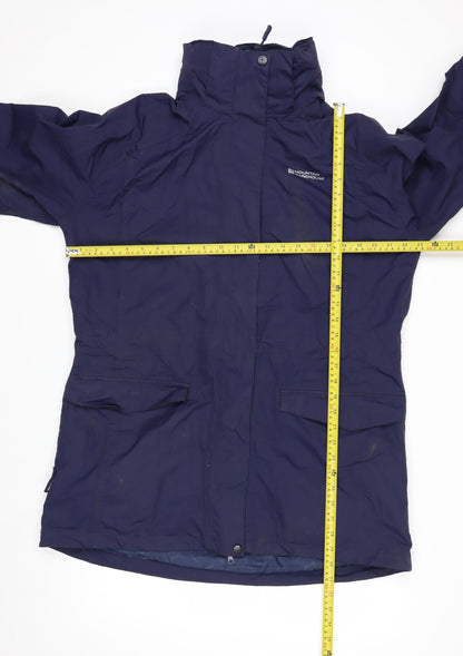 Mountain Warehouse Women Blue Waterproof Long Rain Coat Jacket Size 16