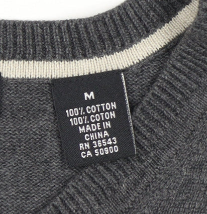 Van Heusen Men's Grey Cotton V-Neck Sleeveless Jumper Vest Size M