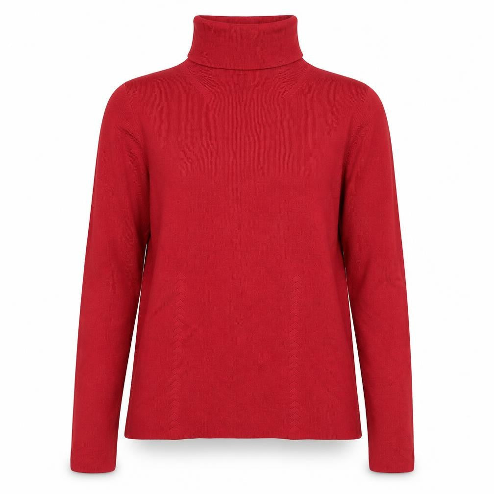 August Silk Womens Red Roll Neck Knit Jumper Size M