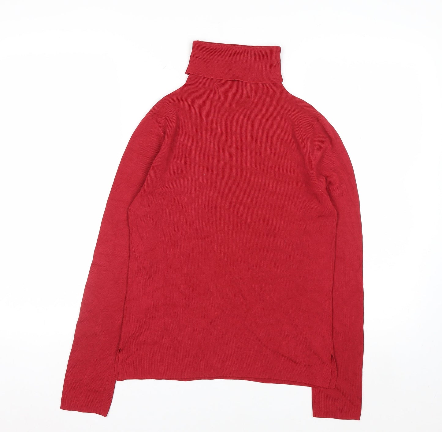 August Silk Womens Red Roll Neck Knit Jumper Size M