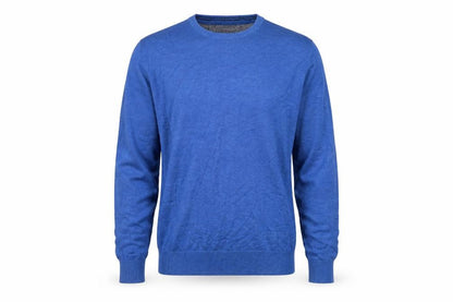 Carry Men's Blue Cotton Crew Neck Pullover Jumper M