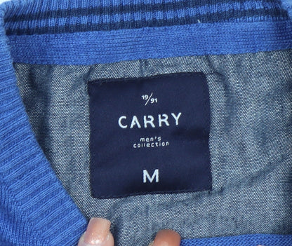Carry Men's Blue Cotton Crew Neck Pullover Jumper M