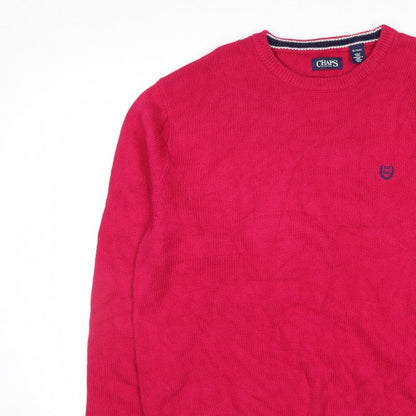Chaps Mens Red XL Crew Neck Knit Pullover Jumper