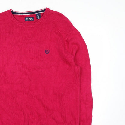 Chaps Mens Red XL Crew Neck Knit Pullover Jumper