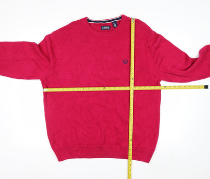 Chaps Mens Red XL Crew Neck Knit Pullover Jumper