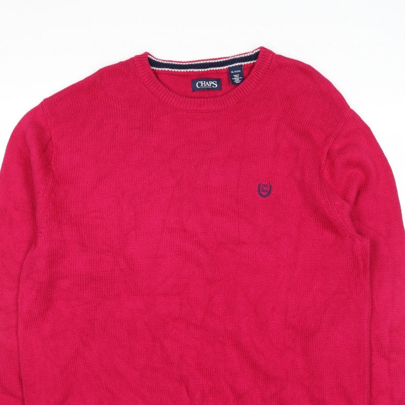 Chaps Mens Red XL Crew Neck Knit Pullover Jumper