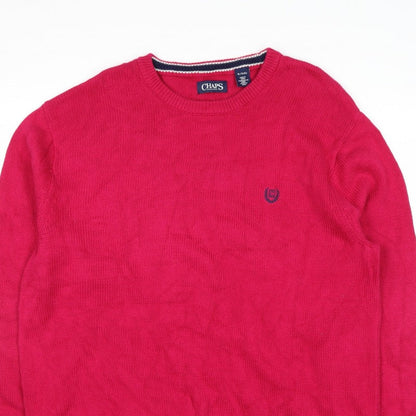 Chaps Mens Red XL Crew Neck Knit Pullover Jumper