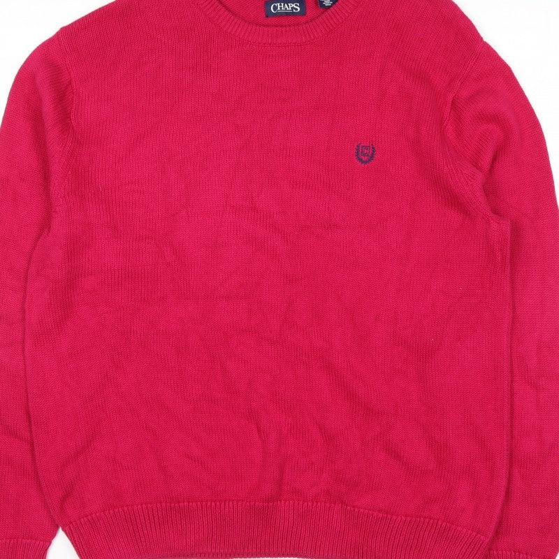 Chaps Mens Red XL Crew Neck Knit Pullover Jumper
