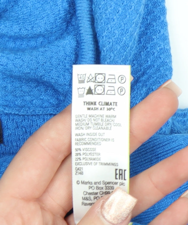 Marks and Spencer Women Bright Blue Full Zip Hoodie Size Small