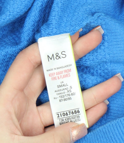 Marks and Spencer Women Bright Blue Full Zip Hoodie Size Small