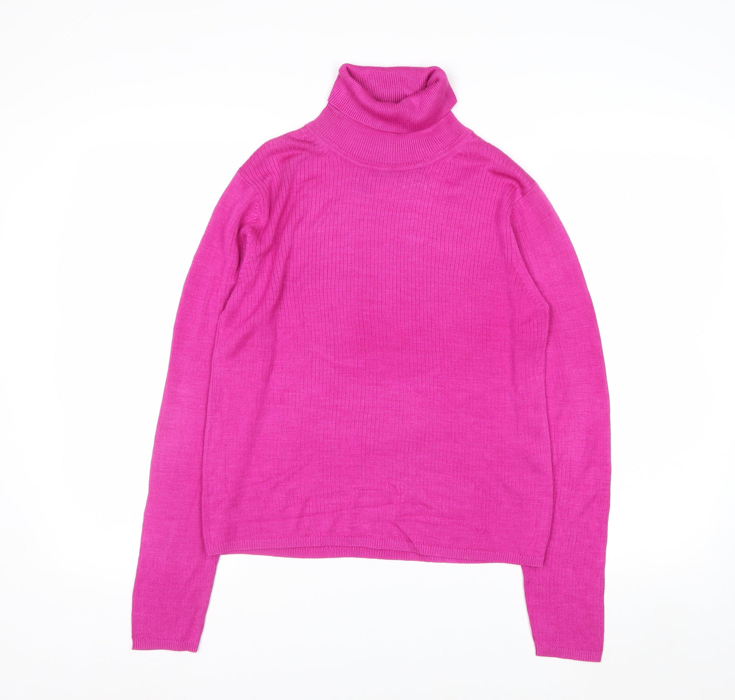 August Silk Womens Pink Roll Neck Long Sleeve Jumper M