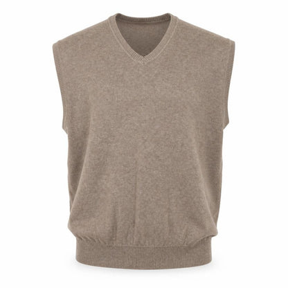 Jos. A. Bank Men's Beige Pima Cotton Sleeveless V-Neck Vest L