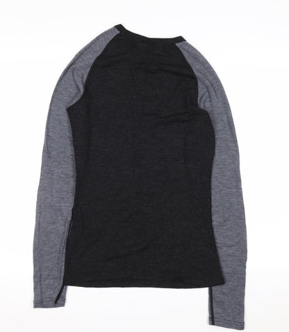 North Ridge Men’s Black Merino Wool Long Sleeve Top XL