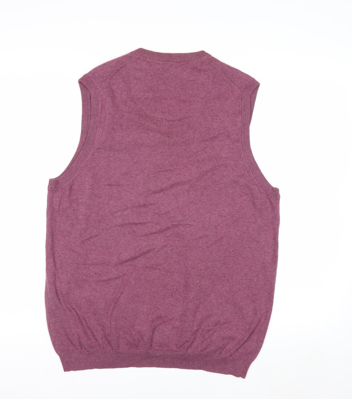 Black Brown 1826 Men's Purple Cotton V-Neck Sleeveless Vest M