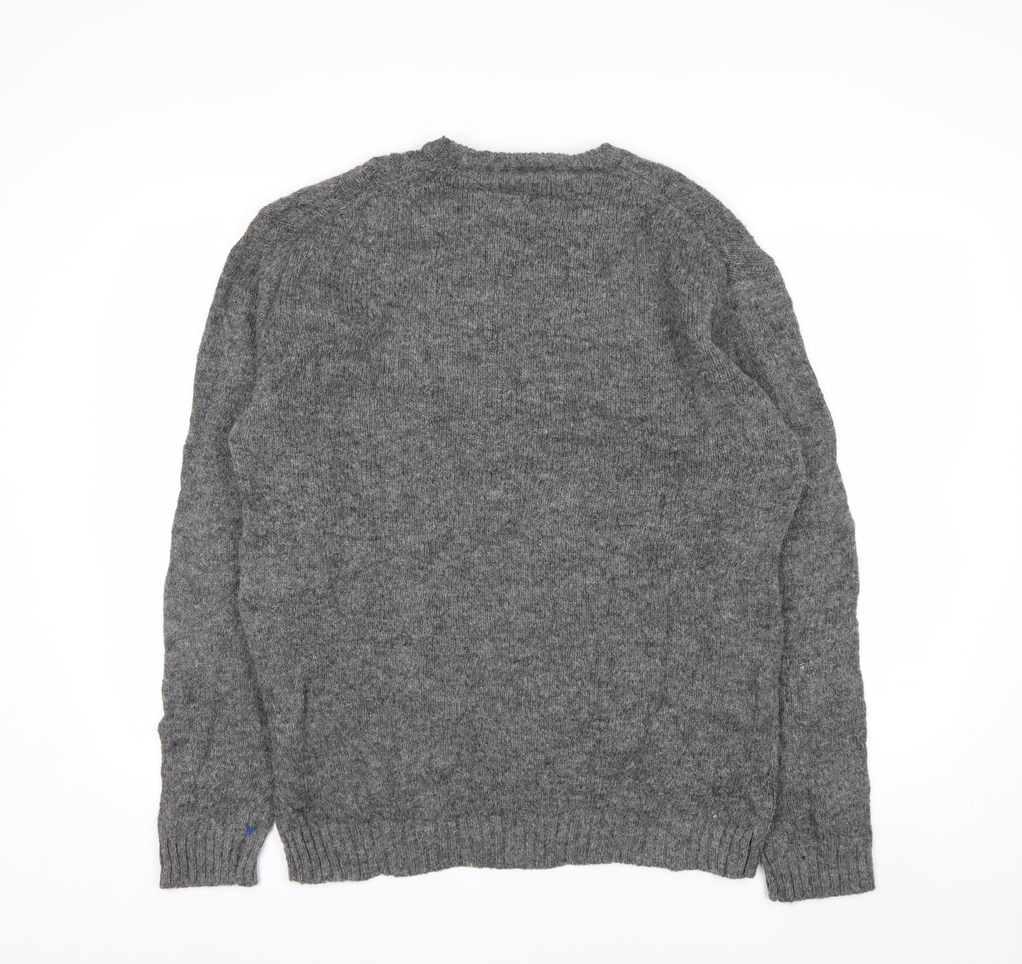 Line of Trade Men’s Grey Wool Cable-Knit Jumper L