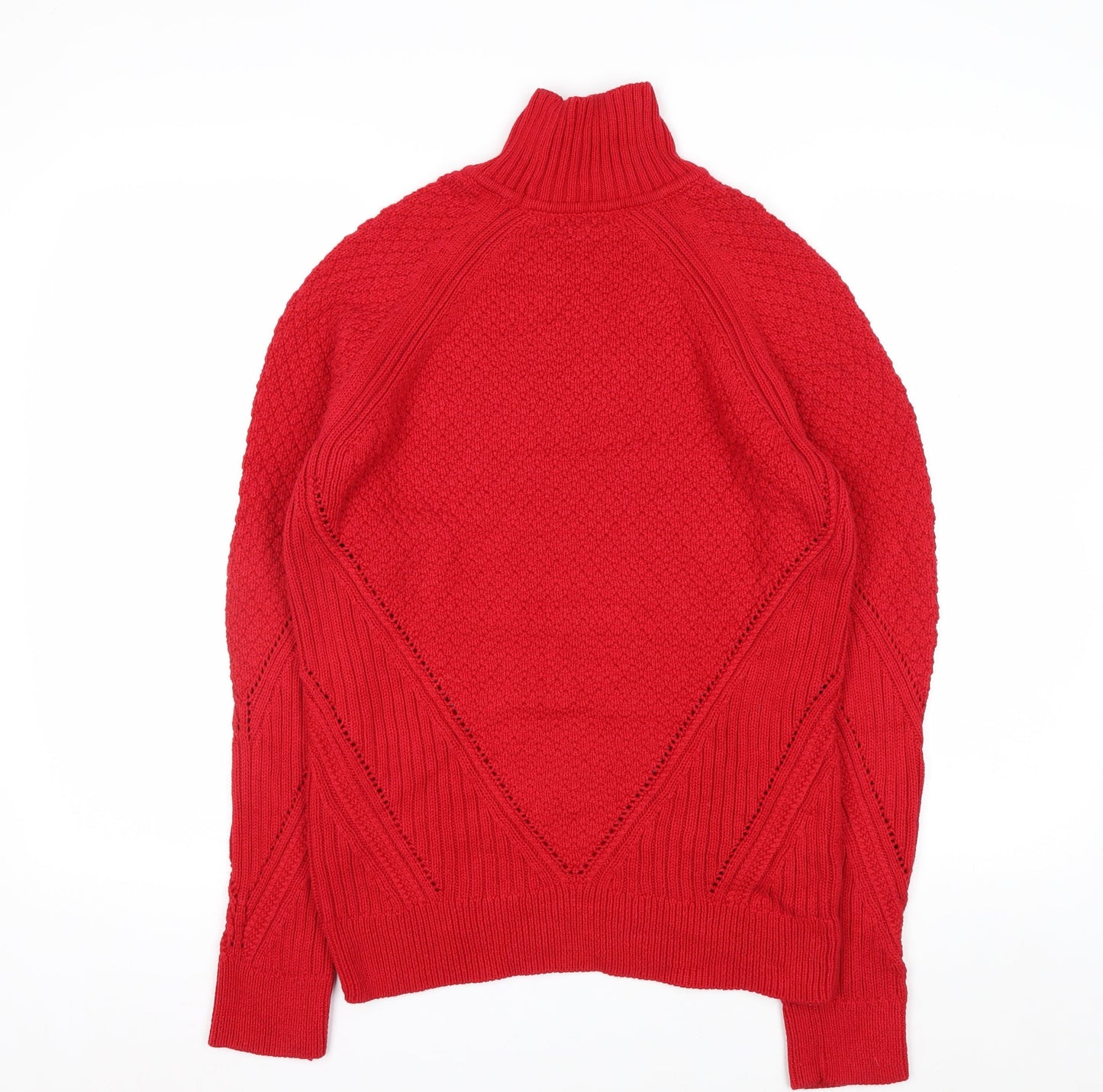 Calvin Klein Womens Red Mock Neck Knit Pullover Jumper S