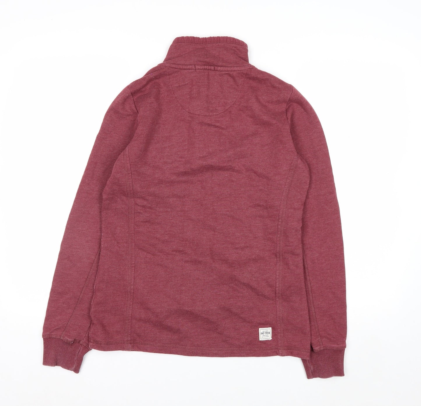 FatFace Women's Red Garnet 1/4 Zip Sweatshirt Size 8 Cotton Blend