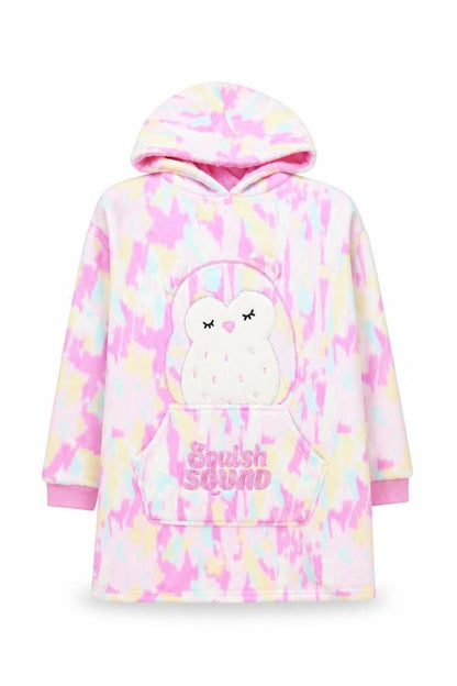 Squishmallows Girls Multicoloured Hooded Fleece Robe L Cosy Nightwear
