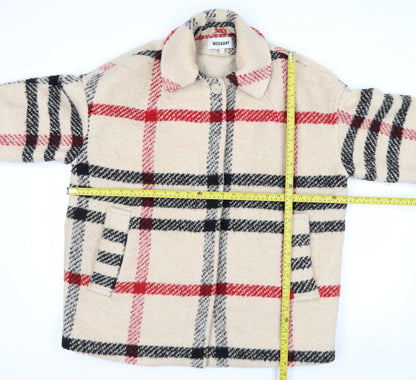 Weekday Women's Beige Checked Wool Blend Coat XS