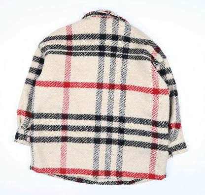 Weekday Women's Beige Checked Wool Blend Coat XS