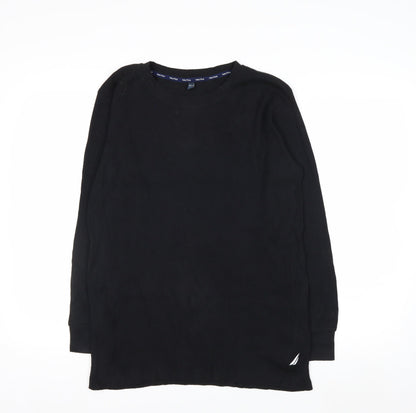 Nautica Men’s Black Long Sleeve Knit Casual Top XL