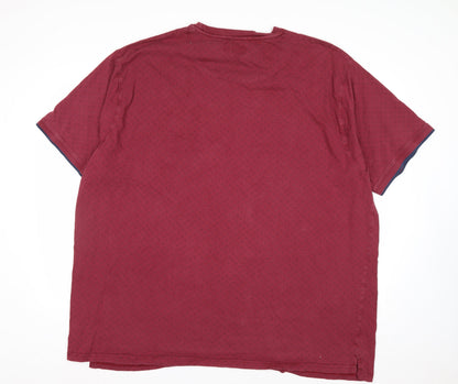 Kam Jeans Men’s Red 5XL Crew Neck Cotton T-Shirt