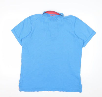 Boden Men’s Blue Cotton Short Sleeve Polo Shirt Size L