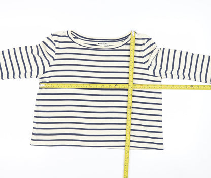 Whistles Women’s Multicoloured Striped Long Sleeve Boat Neck Top UK 12